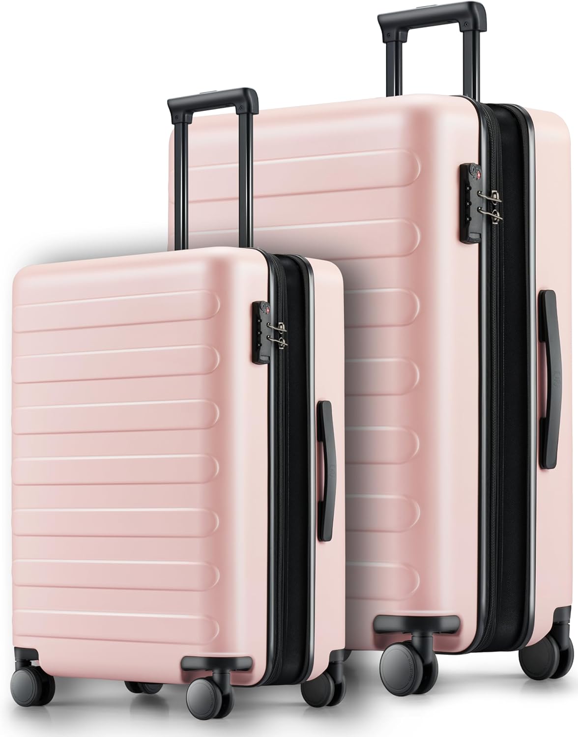 NINETYGO Luggage Sets 2 Piece, Carry On Luggage Airline Approved, Large Checked Luggage with Smooth