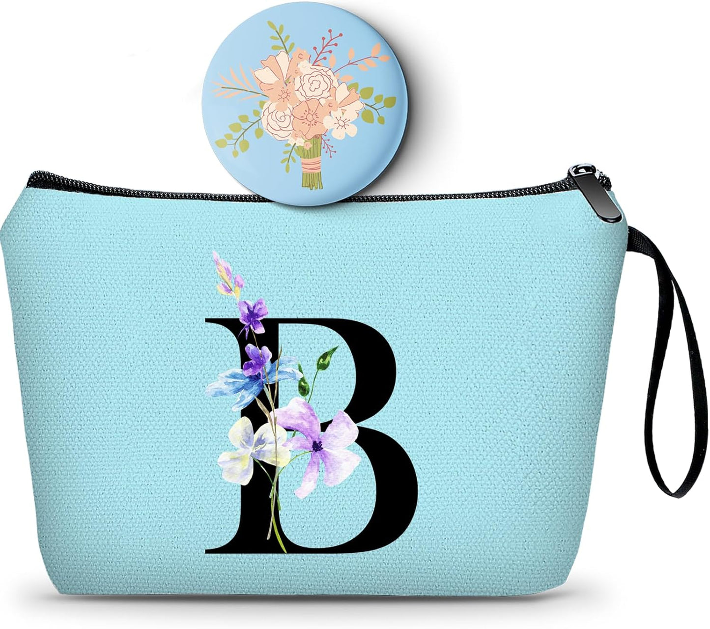Birthday Inspirational Bridesmaid Proposal Team Small Gifts for Women Mom Aunt Teacher Sister Coworkers Makeup Cosmetic Bag Travel with Mirror Mothers Day Christmas Graduation B