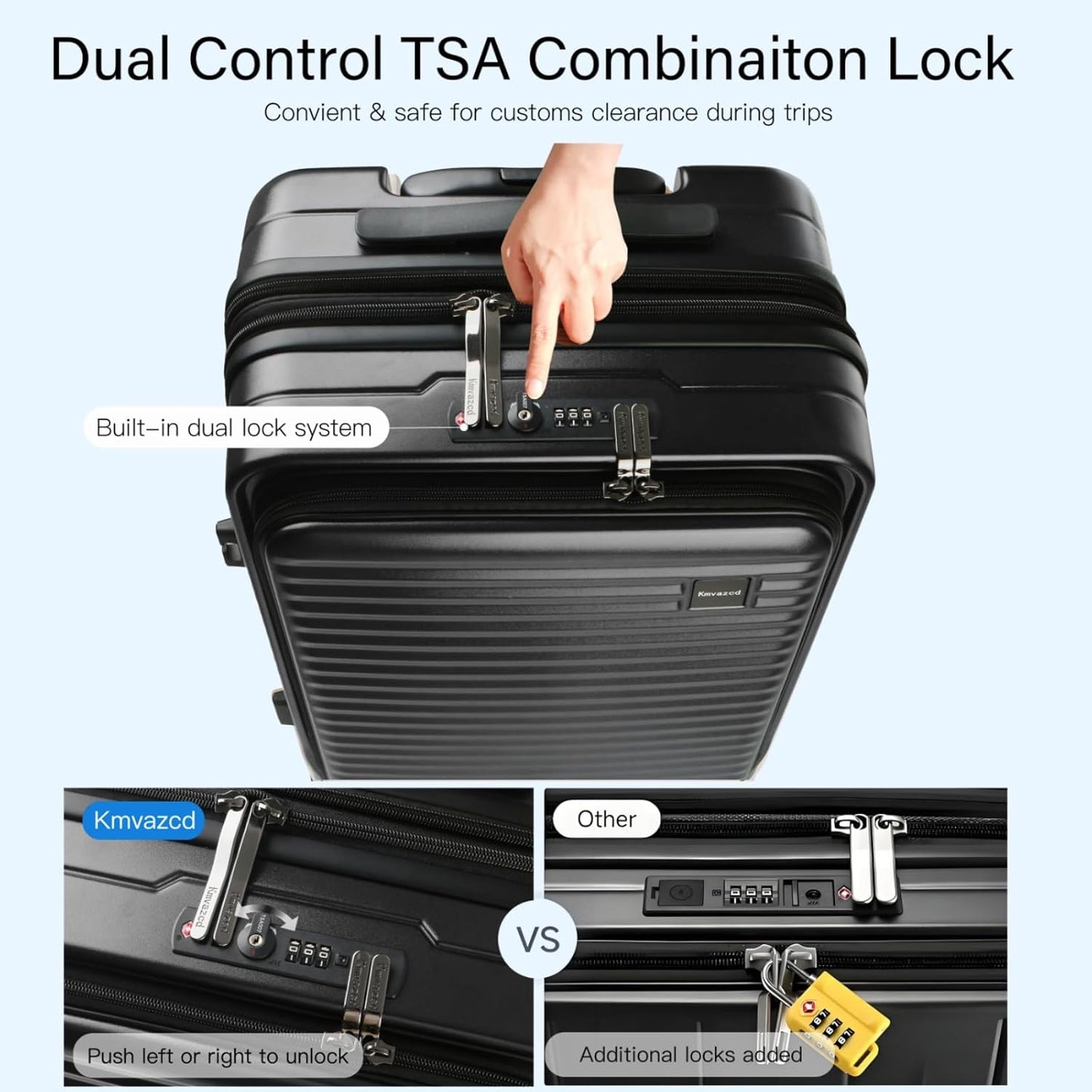 Carry On Luggage Airline Approved, 20 Inch Expandable PC Hardside Lightweight Suitcases with Spinner Wheels and TSA Lock
