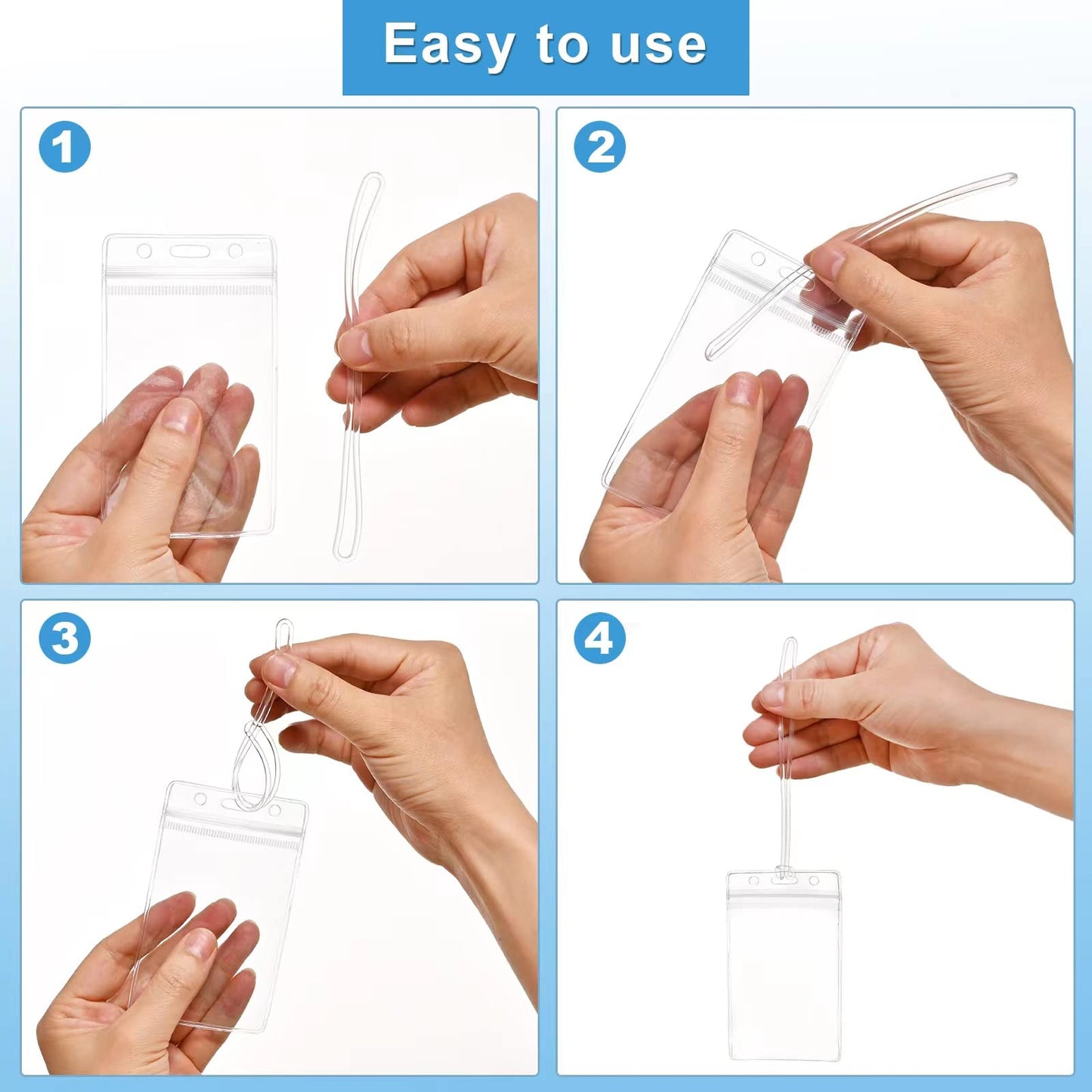100 Pack Clear Luggage Tags Bag Tags Holder Identification ID Card Badge Holder with Luggage Tag