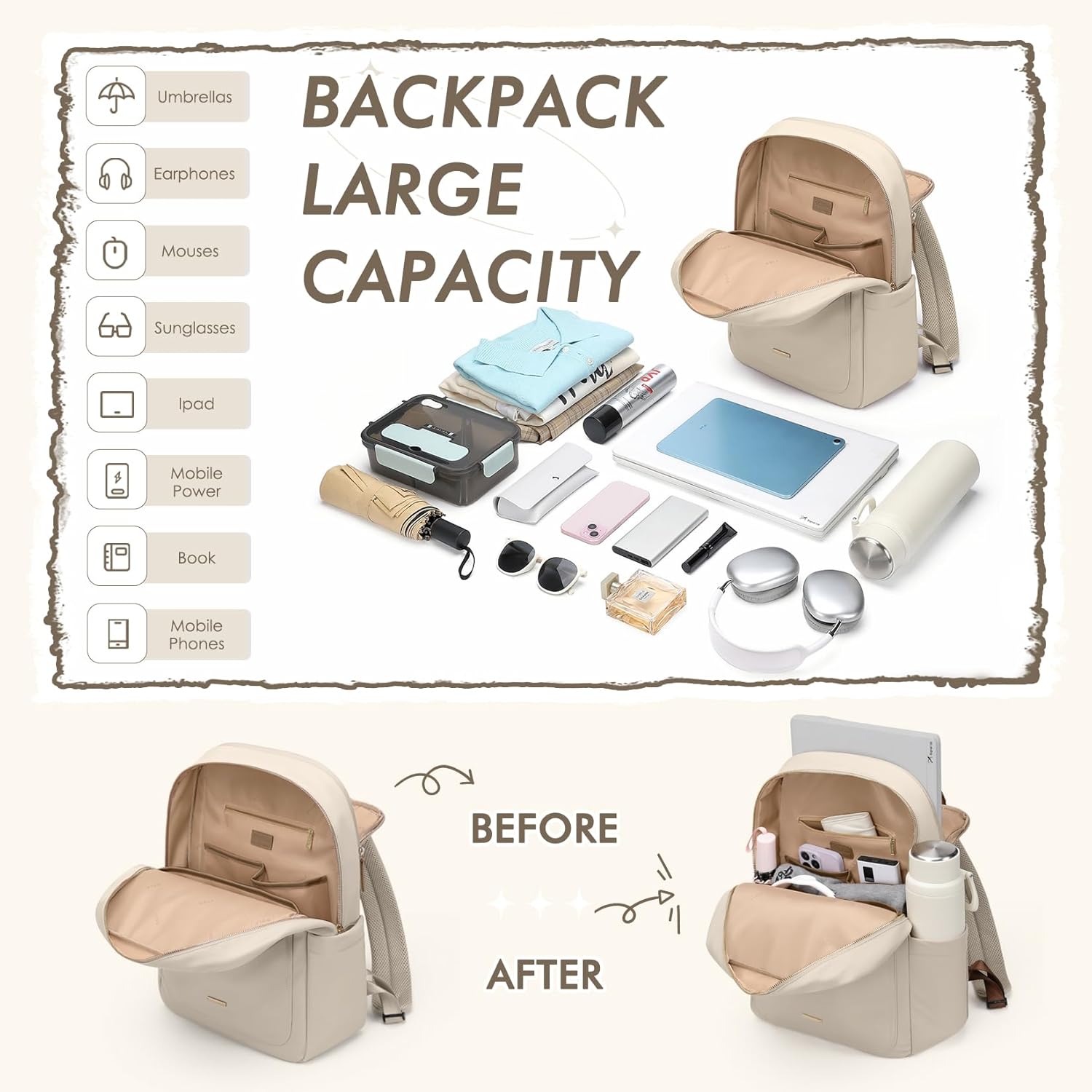 Laptop Backpack for Women,Casual Work Business Backpacks Purse Carry on Travel Backpack,14