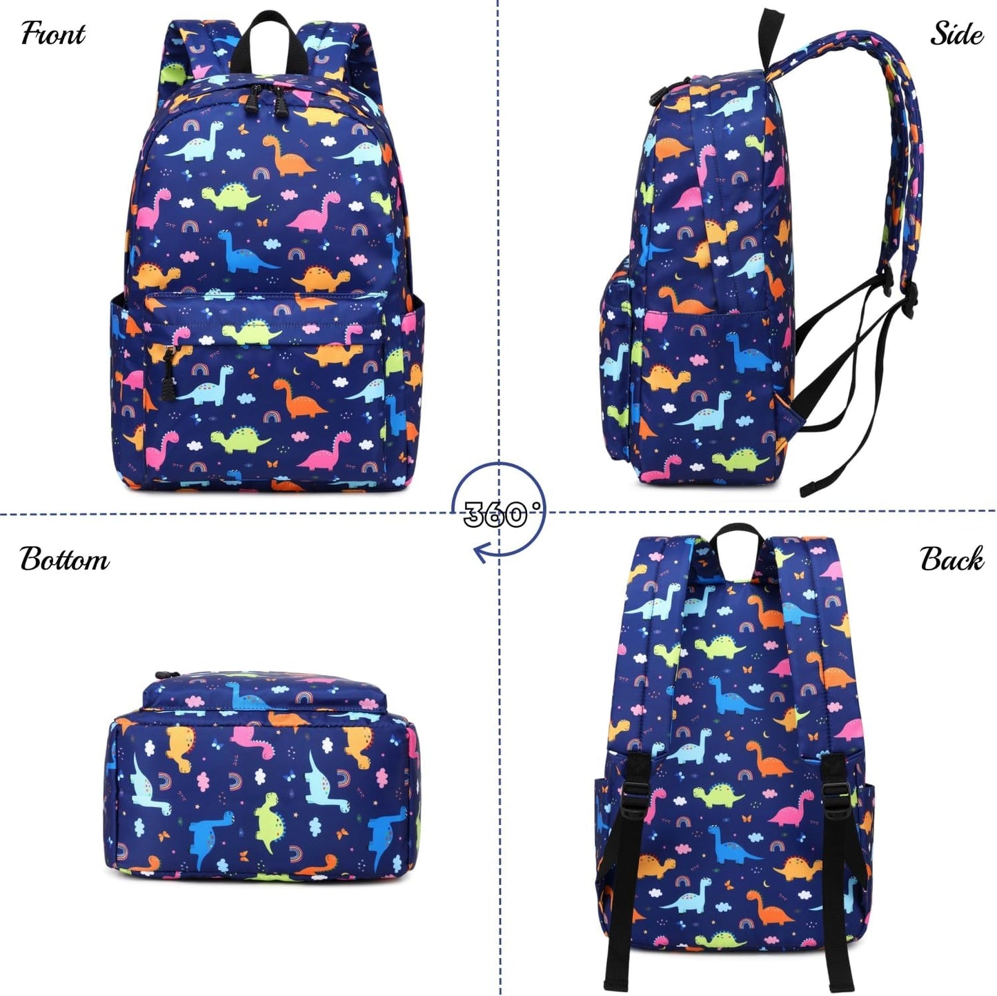 Backpack For Girls Elementary School Bookbag Durable Kid's Backpack Lightweight Travel Daypack (Blue-G)