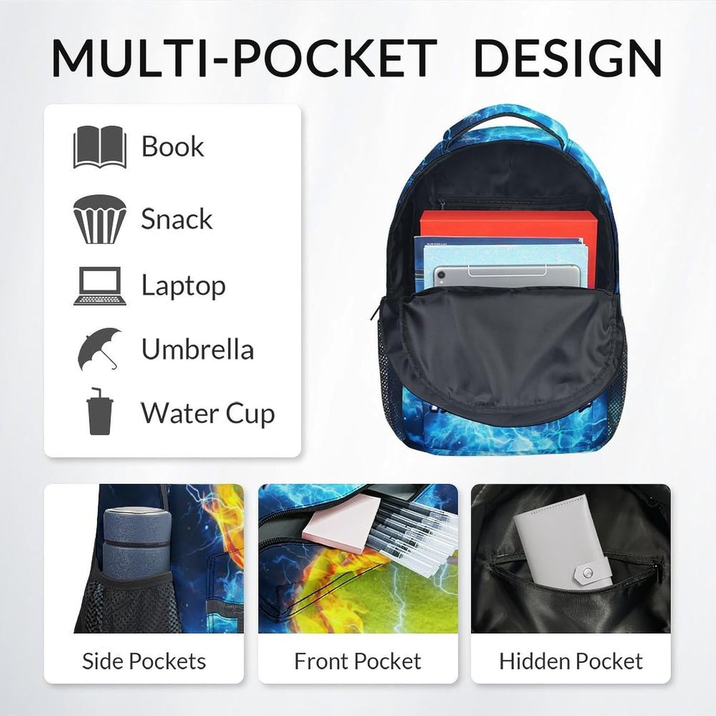 Kids Backpack Boys - Personalized Tennis Backpacks for Boys Girls - Custom Sports Theme Bookbag for Youth - Cool School Bag for Primary(17 Inch)