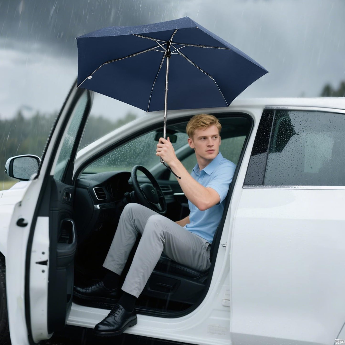 Lejorain Mini Umbrella for Travel Automatic - Folding Compact Flat Umbrella Lightweight Strong Portable Umbrellas for Rain Adults