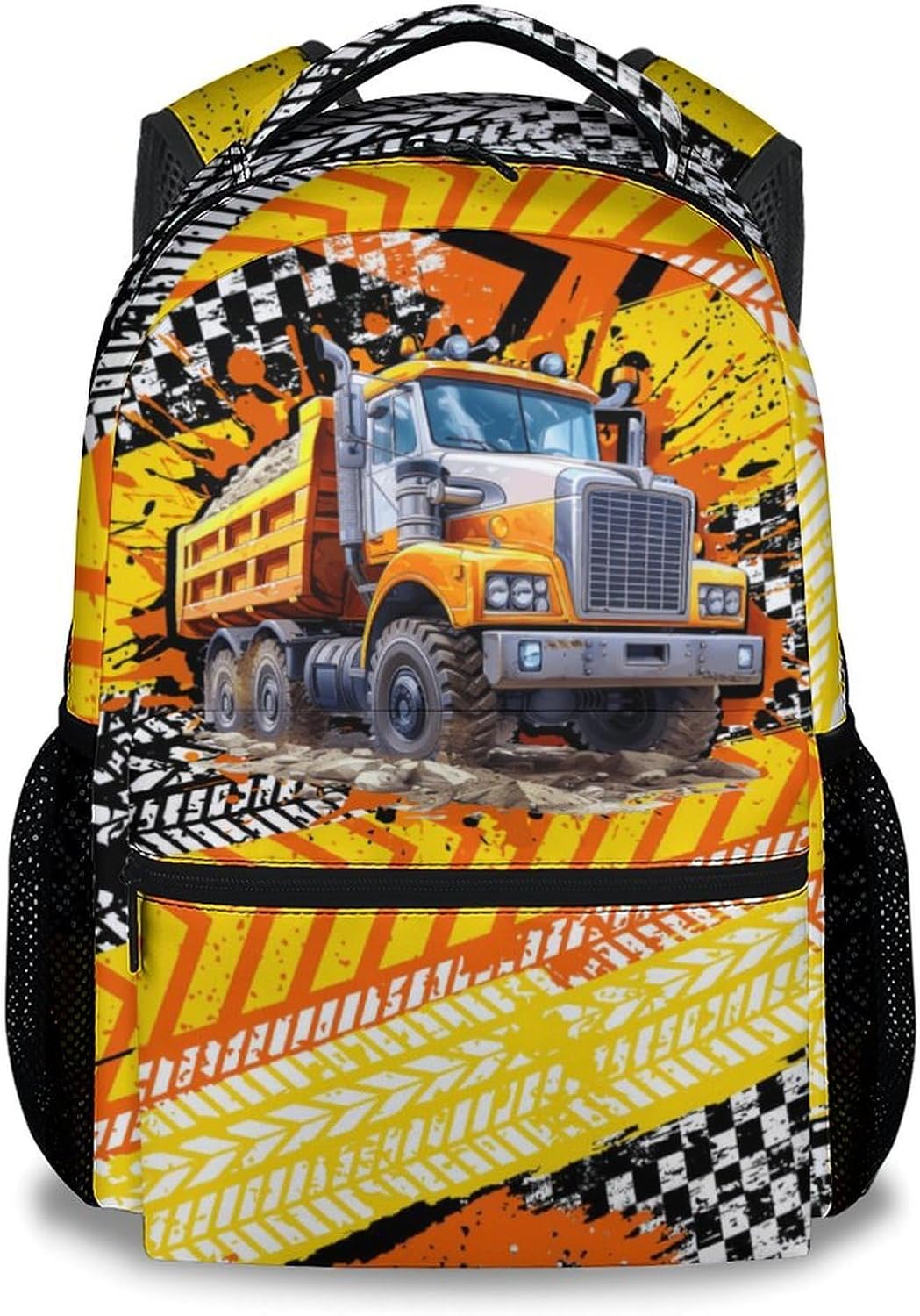 Kids Backpack, Construction Backpacks for Boys, 17" Truck Bookbag for Preschool Kindergarten Elementary, Durable Toddler School Bag