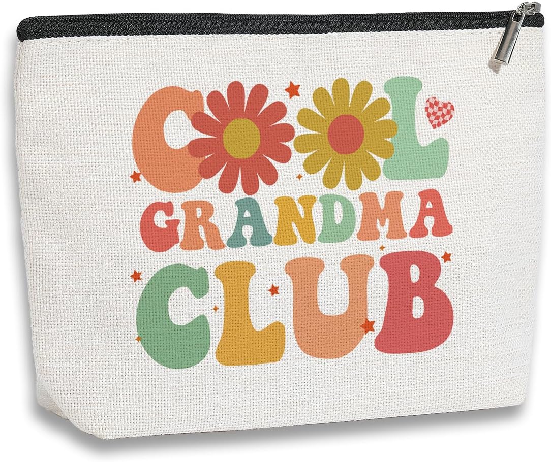 Grandma Gifts from Grandkids, Cool Grandma Club Gift, Grandma Makeup Bag, Gift for Grandma, Birthday Mothers Day Christmas Gift Ideas, Travel Toiletry Makeup Organizer Zipper Pouch