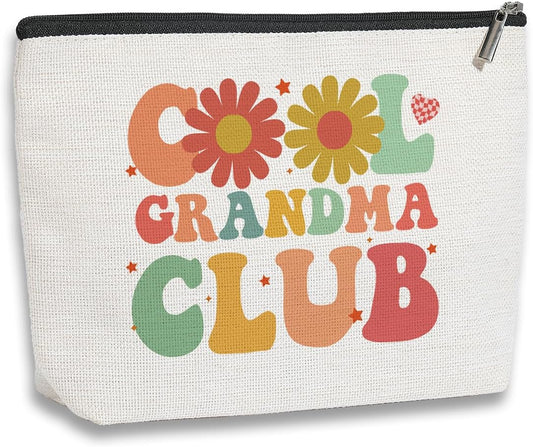 Grandma Gifts from Grandkids, Cool Grandma Club Gift, Grandma Makeup Bag, Gift for Grandma, Birthday Mothers Day Christmas Gift Ideas, Travel Toiletry Makeup Organizer Zipper Pouch