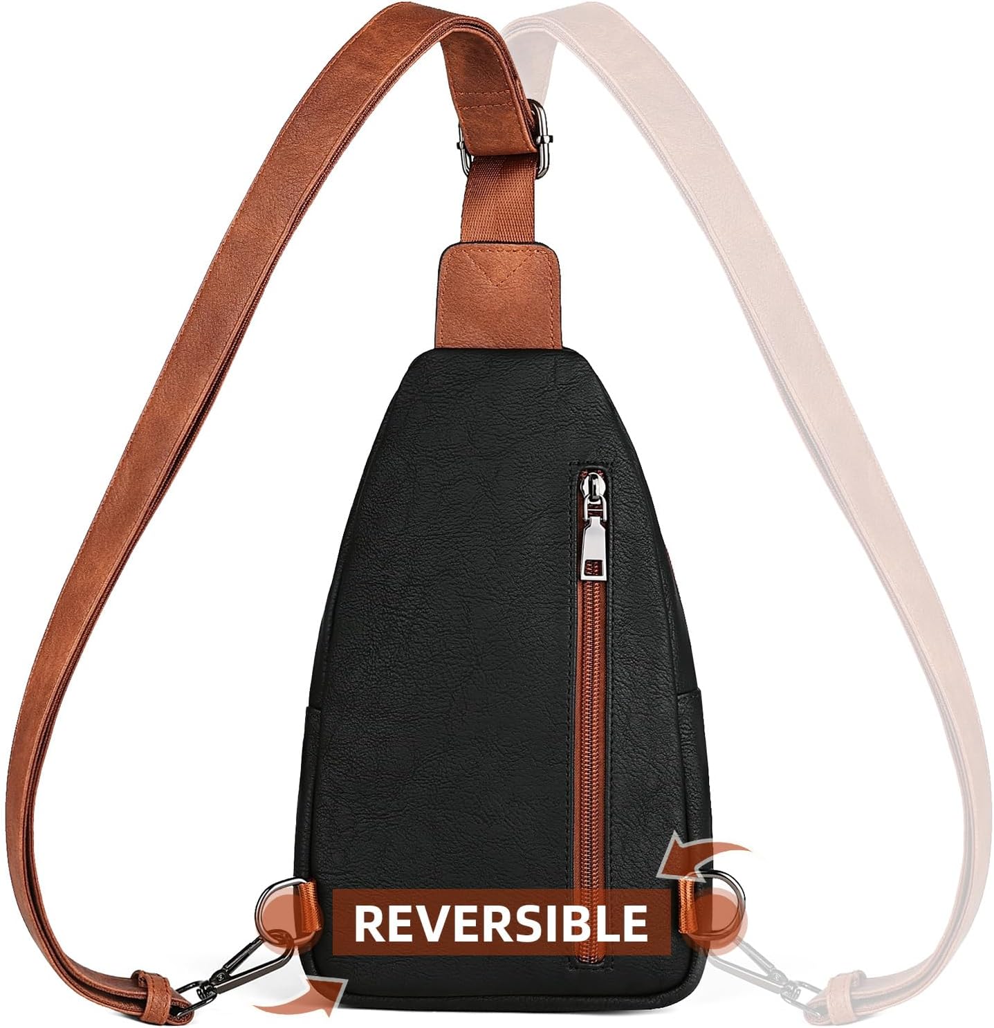 MASINTOR Sling Bag for Women - Crossbody Bags Fanny Pack with Vegan Leather - Adjustable Sling Backack for Travel