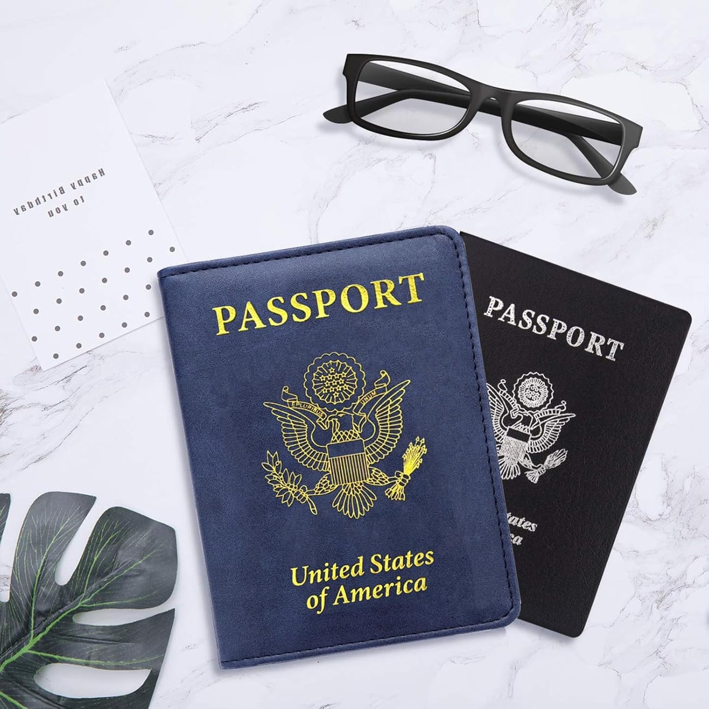 Passport Holder Cover Case Travel Wallet Cover Passport Leather Card Case RFID Blocking Document Organizer Travel Accessories for Women Men