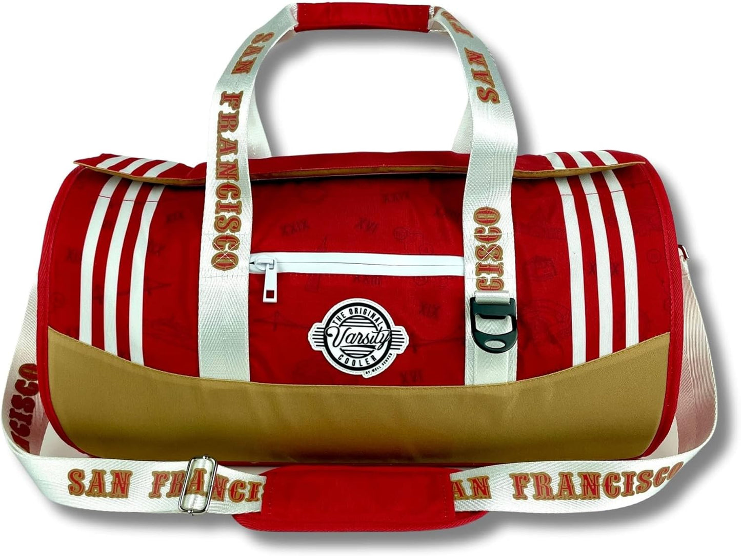 Varsity Cooler San Francisco Travel Party Duffel & Cooler–30 Can Leakproof Insulated Tote Bag, Waterproof Soft compartment for Tailgating, Golf, Beach, Carry-On Luggage, Outdoor Sports