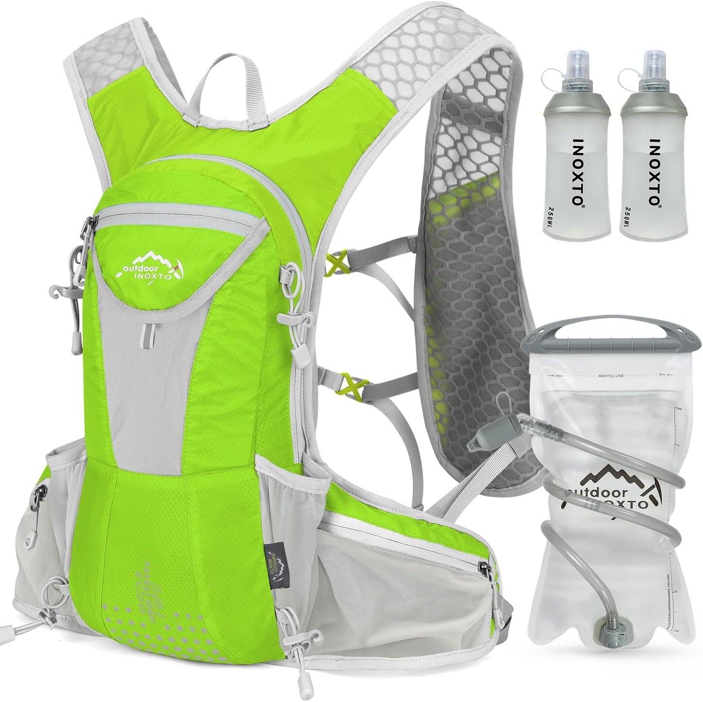 Hydration Pack Backpack, Lightweight Water Backpack with 2L Leakproof Hydration Bladder Daypack for Men Women,Running Hydration Vest for Outdoor Trail