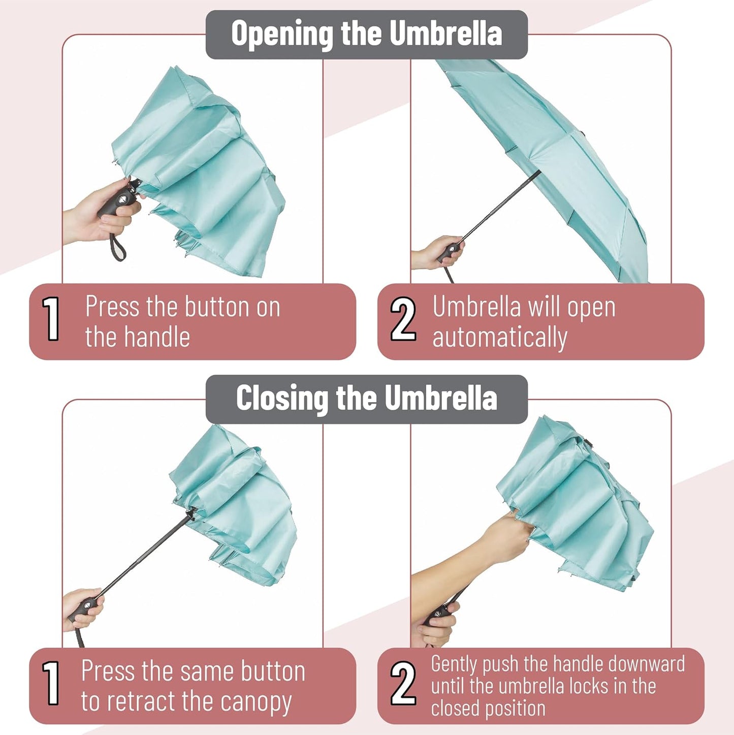Mr. Pen- Windproof Travel Umbrella, Automatic Umbrellas for Rain, Compact