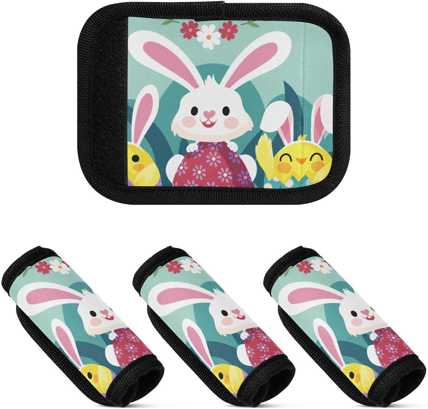 Easter Bunny 2 Pack Luggage Handle Wraps Covers for Suitcase Identifiers Bag Tags Travel Accessories