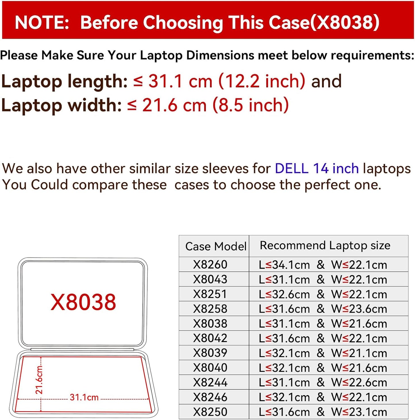 Smatree Hard EVA Protective Sleeve Case Compatible for 14 inch Dell Pro 14 Premium (PA14250), for