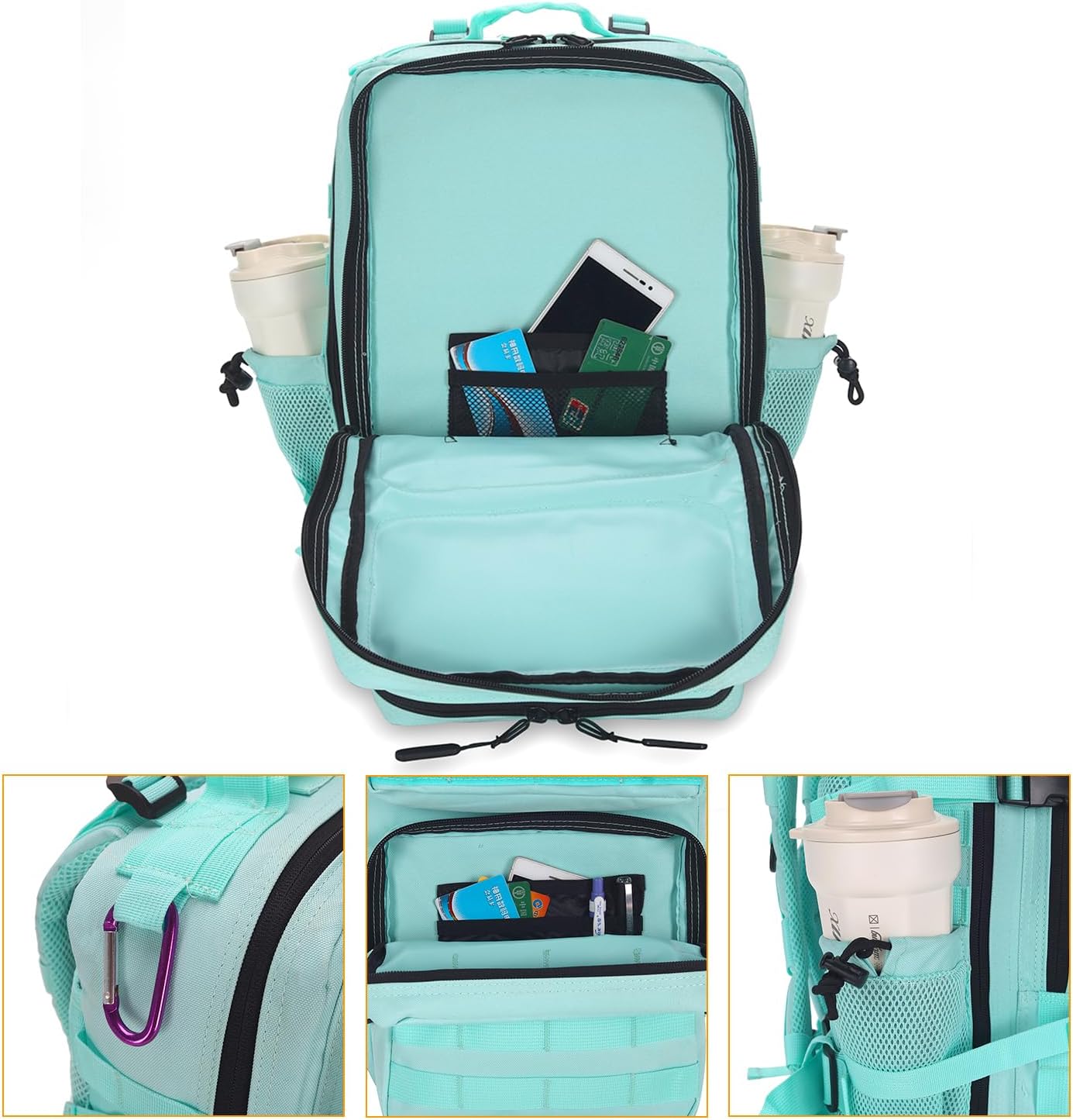 25L Tactical Backpack for Men and Women Military Backpack Army Assault Pack Molle Backpack Small Bug Out Bag Travel Rucksack Daypack (Mint Green)