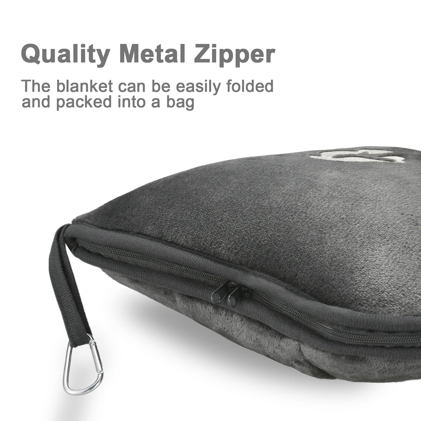 Travel Blanket and Pillow Compact, Premium Soft 2 in 1 Airplane Blanket with Soft Bag