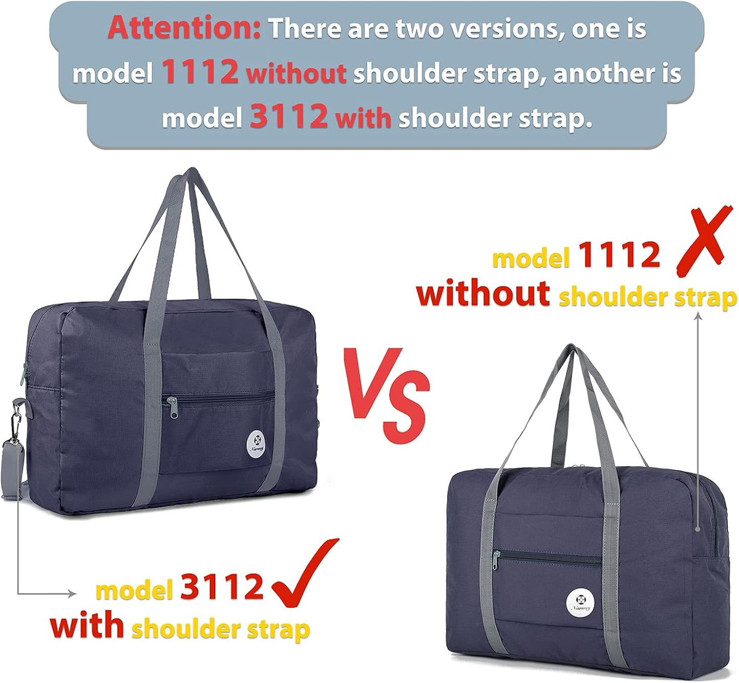 For Spirit Airlines Personal Item Bag 18x14x8 Foldable Travel Duffel Bag Tote Carry on Luggage Duffle Overnight for Women and Men