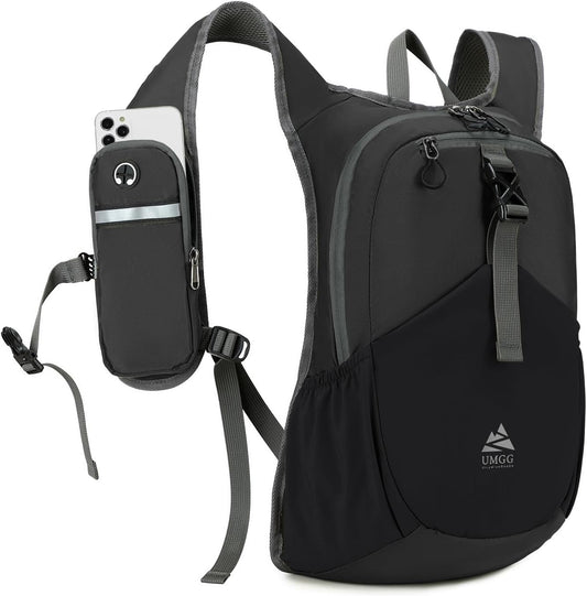 15L Small Hiking Backpack for Men Women Lightweight Packable Backpack Foldable Casual Daypack for Camping Travel Outdoor, Black