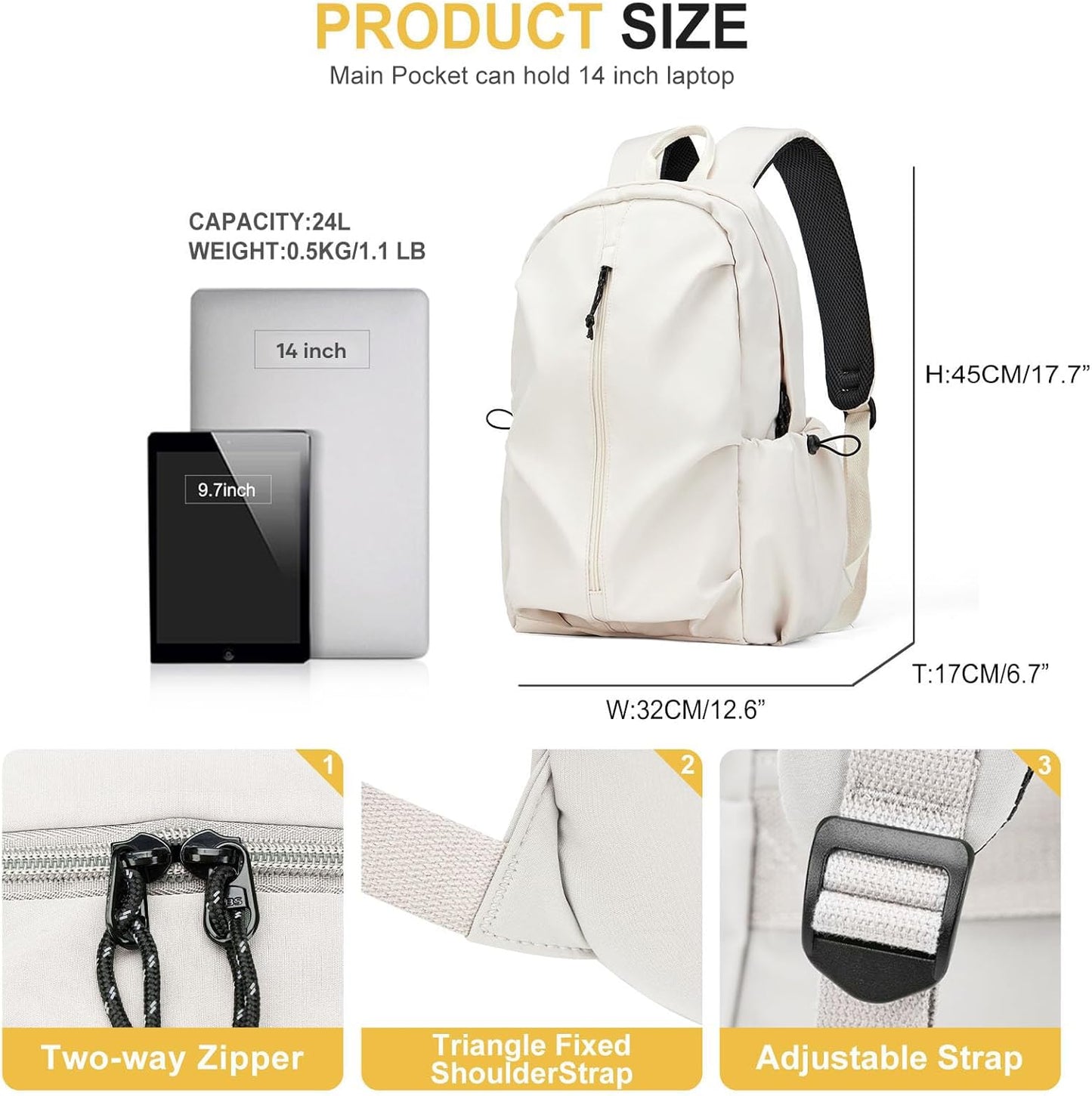 weradar Aesthetic College Backpack For Women Men,Fashion Student Bookbag,Classic High School Backpack For Teens