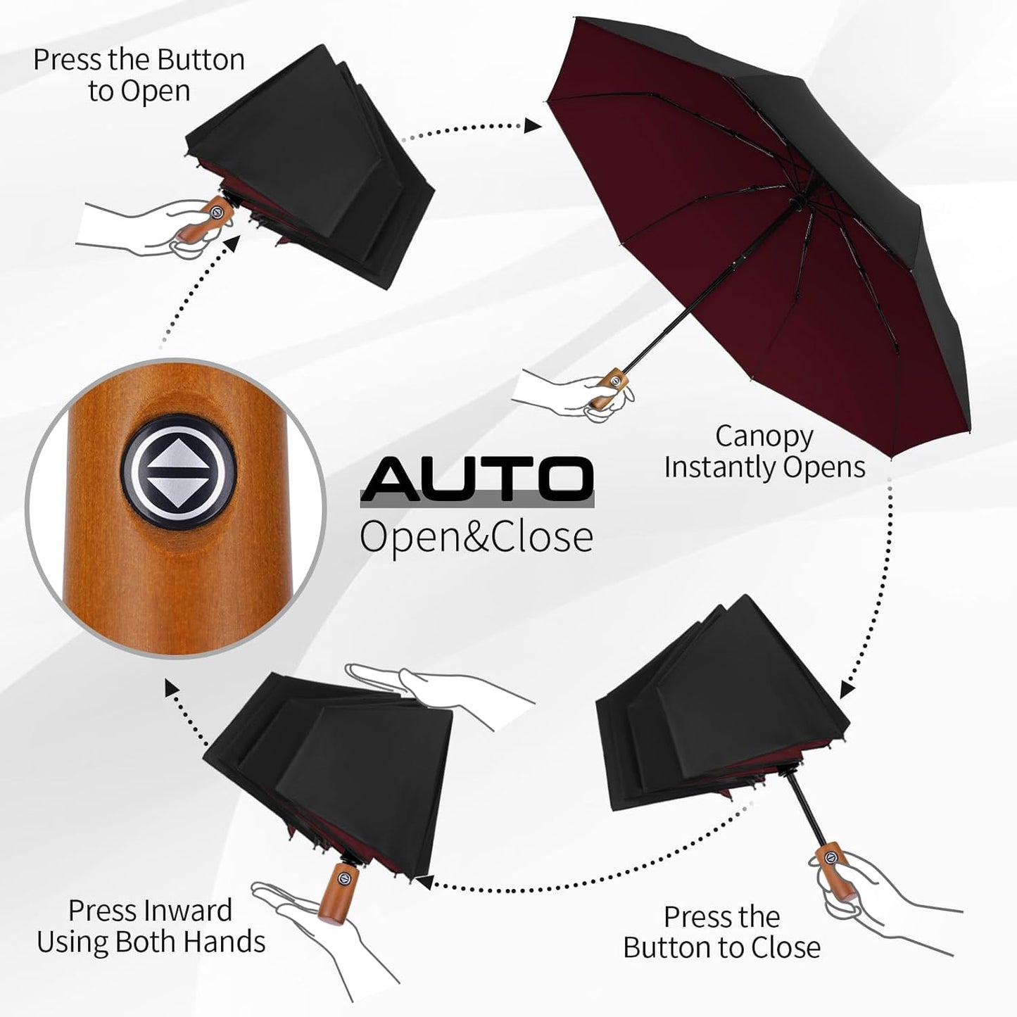 Yoobure Travel Umbrella Portable Compact Umbrellas, Pocket Mini for Purse, Umbrellas for UV Sun & Rain Small for Backpack, Umbrella with Case Folding for Kids Women