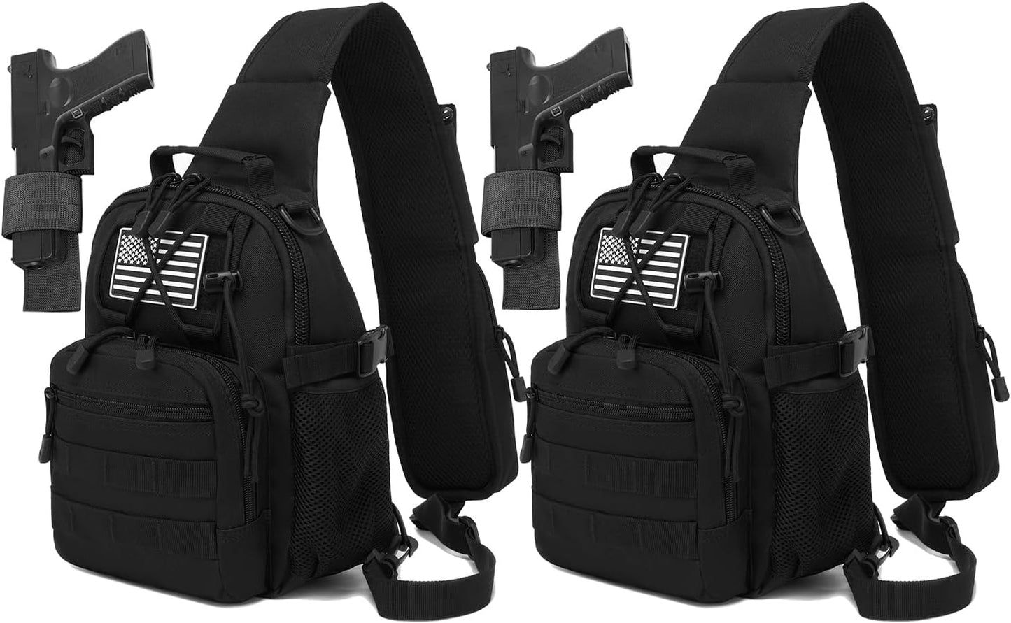 ATBP Small Tactical Holster Sling Backpack Accessories Shoulder Pouch Water Bottle & Radio Holder Crossbody Bag for Men
