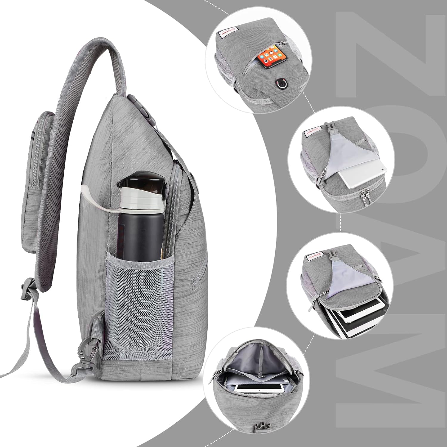 ZOMAKE Sling Bag,Small Crossbody Sling Backpack,Water Resistant Shoulder Daypack for Travel,Anti