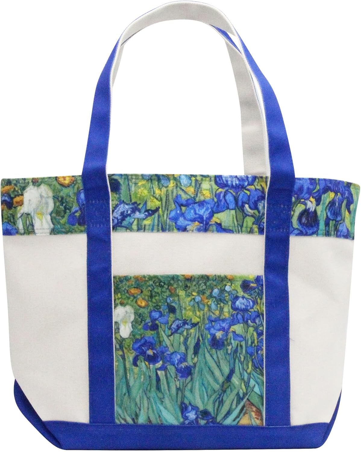 RainCaper Fine Art Large Cotton Canvas Tote Bag Roomy Heavy Duty Sturdy Boat Bag Zippered Top Lots of Pockets Shoulder Straps