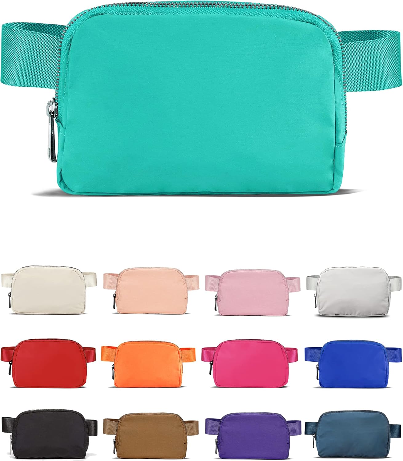 Waist Belt Bag for Women Lulu Dupes Mini Small Crossbody Purse Sling Cute Fashion Waterproof Fanny Pack Over The Shoulder Bags Fashionable Travel Running Belt Pouch Bum Bag Peppermint Green
