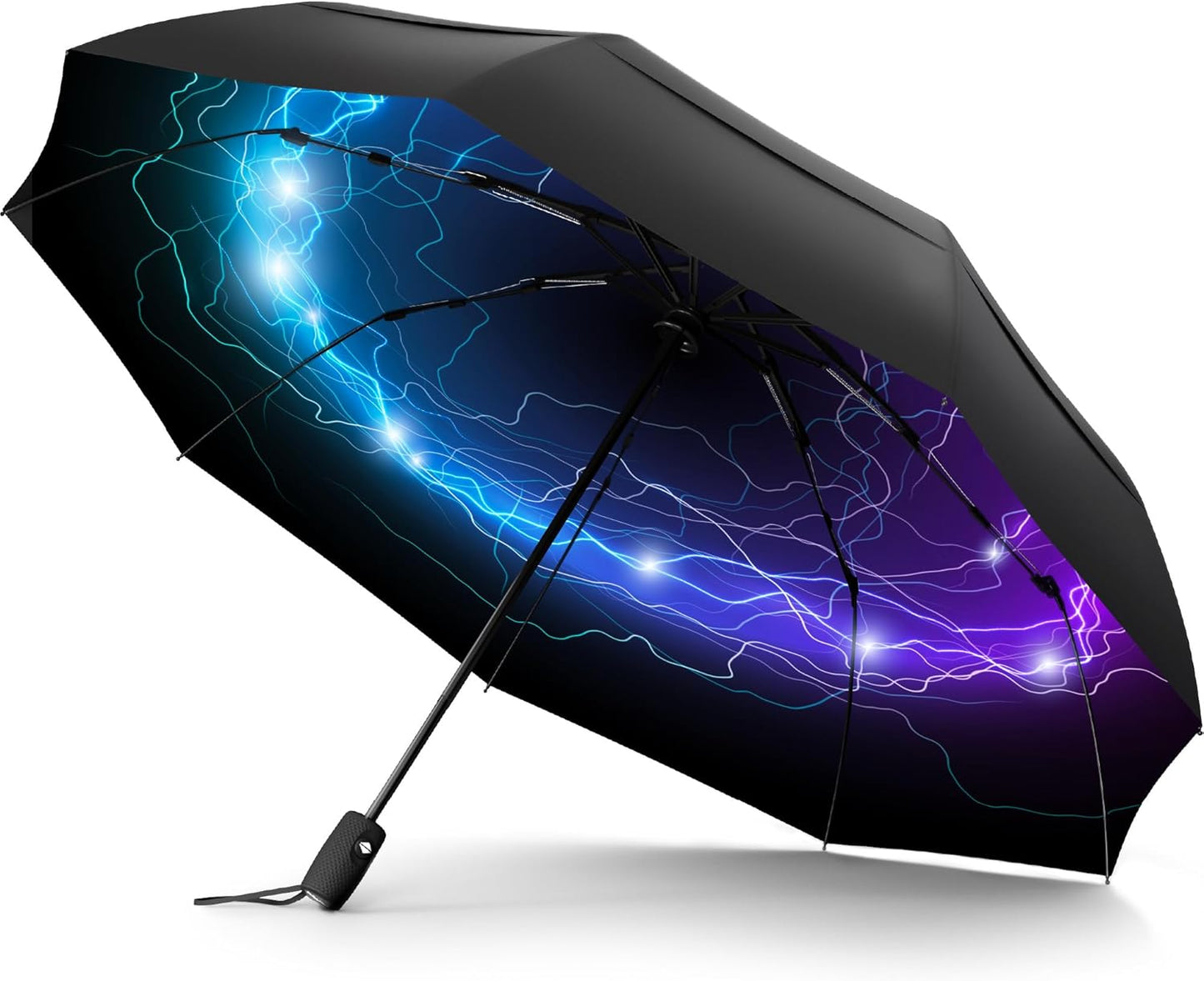TUMELLA Strongest Windproof Travel Umbrella (Compact, Superior & Beautiful), Small Strong but Light Portable and Automatic Folding Rain Umbrella, Durable Premium Grip, Fits Car & Backpack