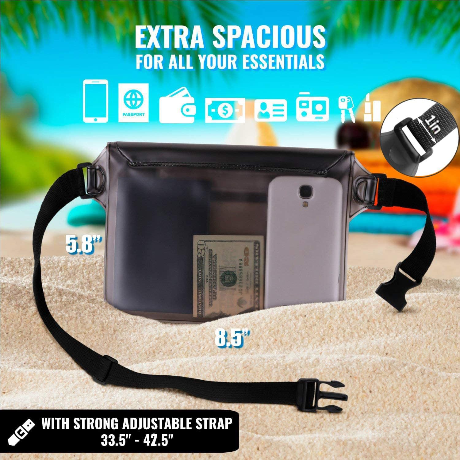 AiRunTech Waterproof Fanny Pack,Phone Pouch Dry Bag for Passport Wallet Purse,Floating Waterproof
