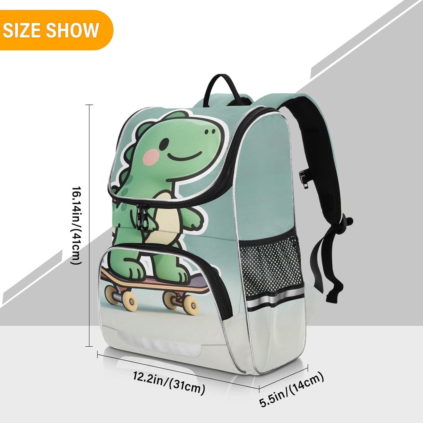 Dinosaur Skateboard Cute Backpack For Girls Kids Backpack Boys Teen School Bag Bookbag Travel Daypacks