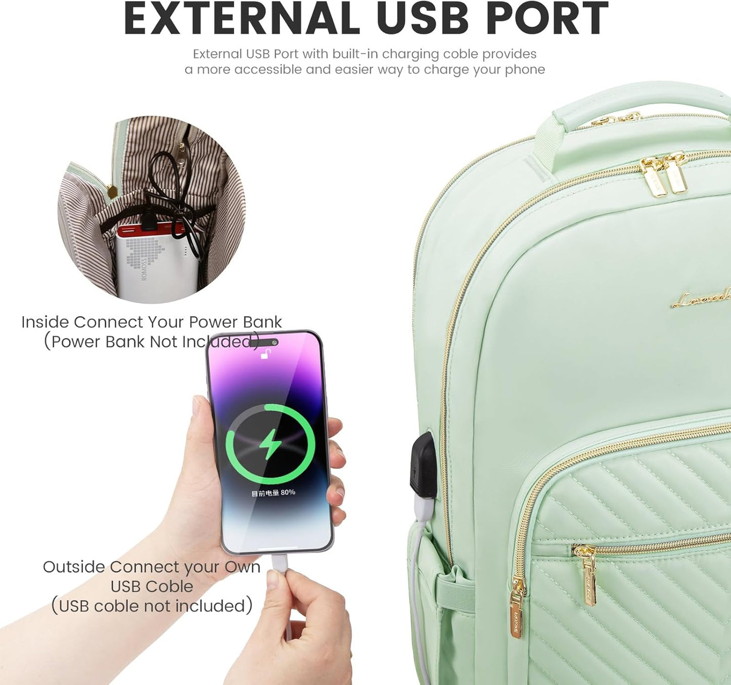 LOVEVOOK Laptop Backpack for Women 17.3 inch,Cute Womens Travel Backpack Purse,Professional Laptop Computer Bag,Waterproof Work Business College Teacher Bags Carry on Backpack with USB Port,Cyan Green