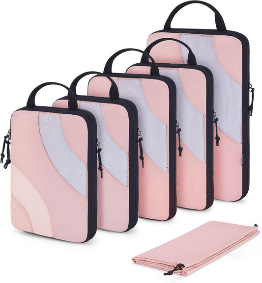 BAGSMART Compression Packing Cubes, 6 Set/4 Set/2 Set Travel Packing Cubes for Carry on Suitcases, Compression Suitcase Organizers Bag Set & Travel Cubes for Luggage, Lightweight Packing Organizers