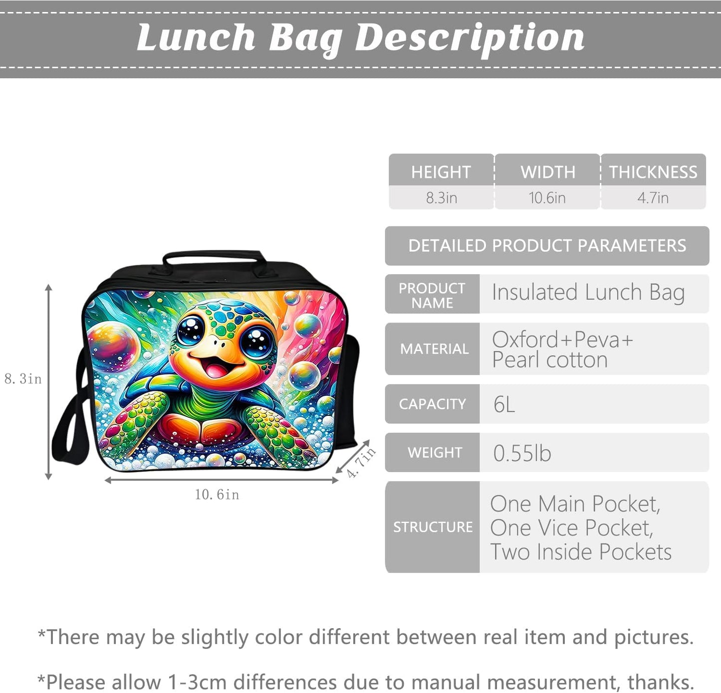 Turtle Backpack Kids Bookbag 16inch Schoolbag With Lunch Box Bag And Pencil Case Set For Boys Girls