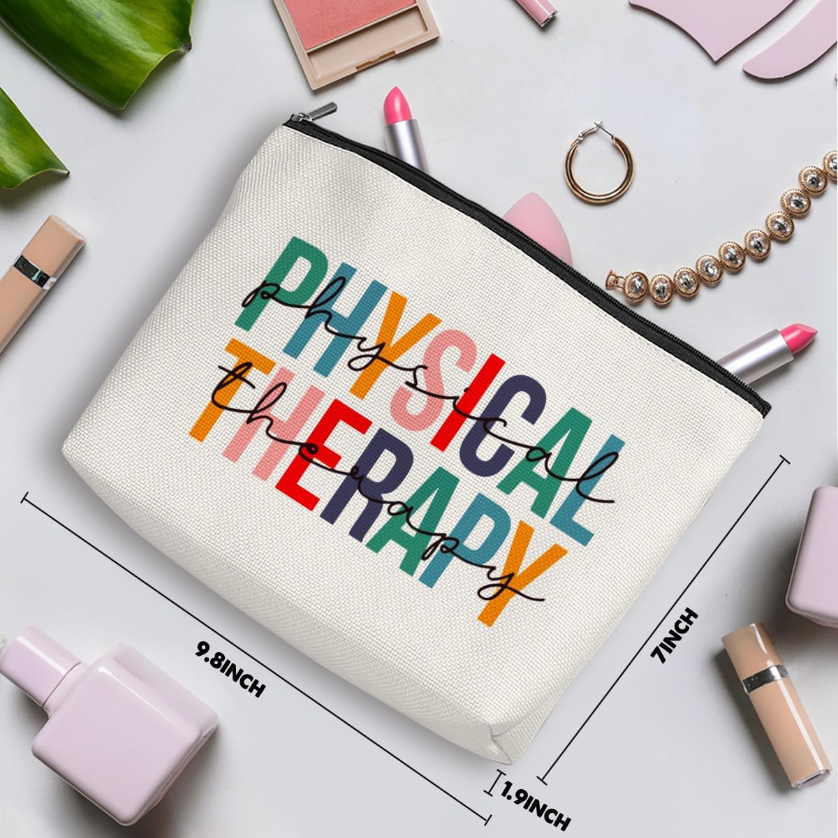 Physical Therapy Gifts Physical Therapist Gifts Makeup Bag Occupational Therapy Gifts Inspirational Cosmetic Bag for Women Her Physiotherapist PT Assistant Birthday Christmas Appreciation Gifts
