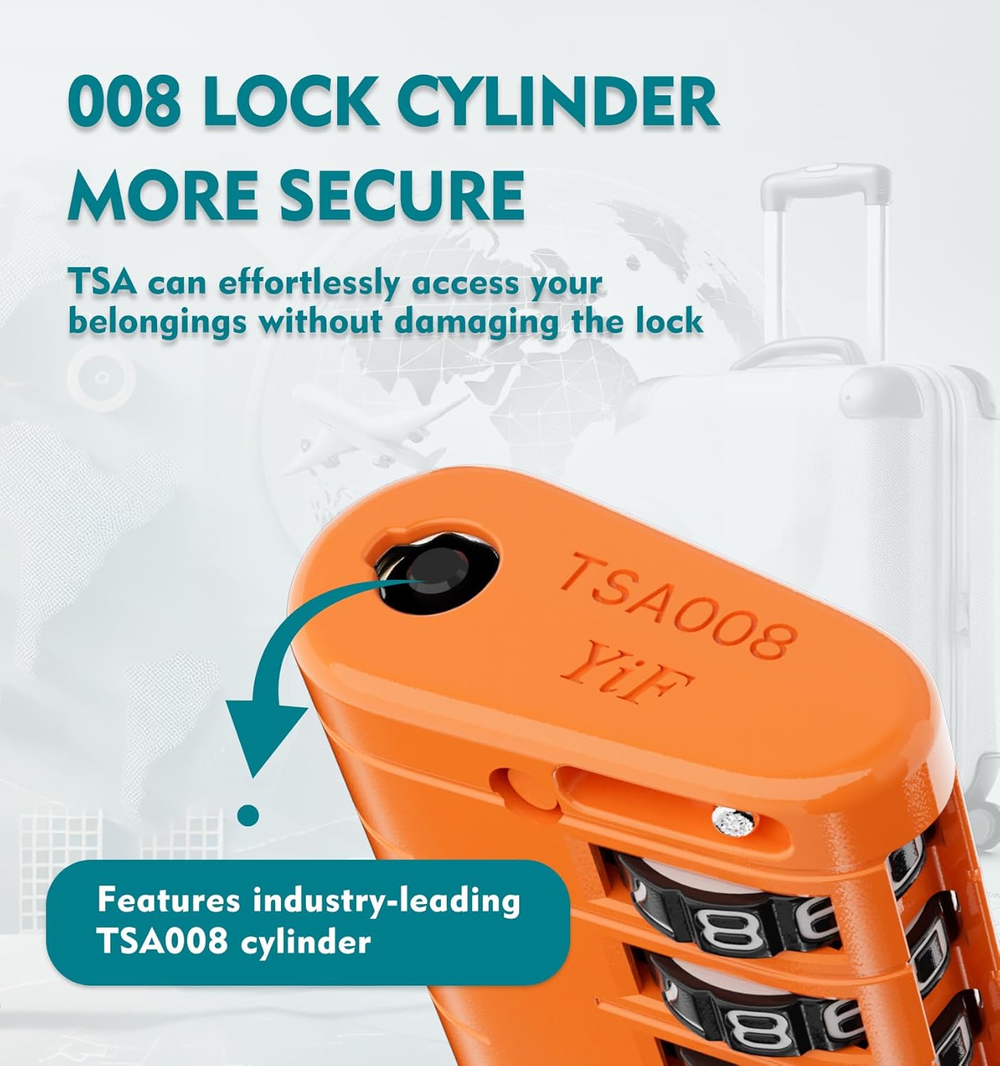 ANVIL TSA Approved Luggage Locks, 4 Digit Combination Travel Suitcase Locks with TSA008 Core and