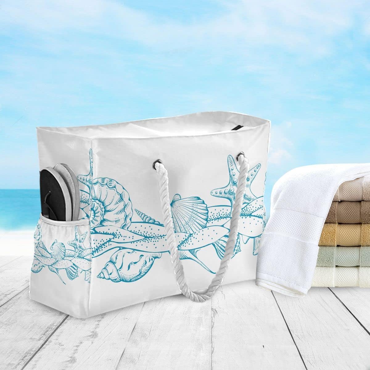 senya Large Beach Shoulder Bags Canvas Tote Water Resistant for Gym Travel Daily
