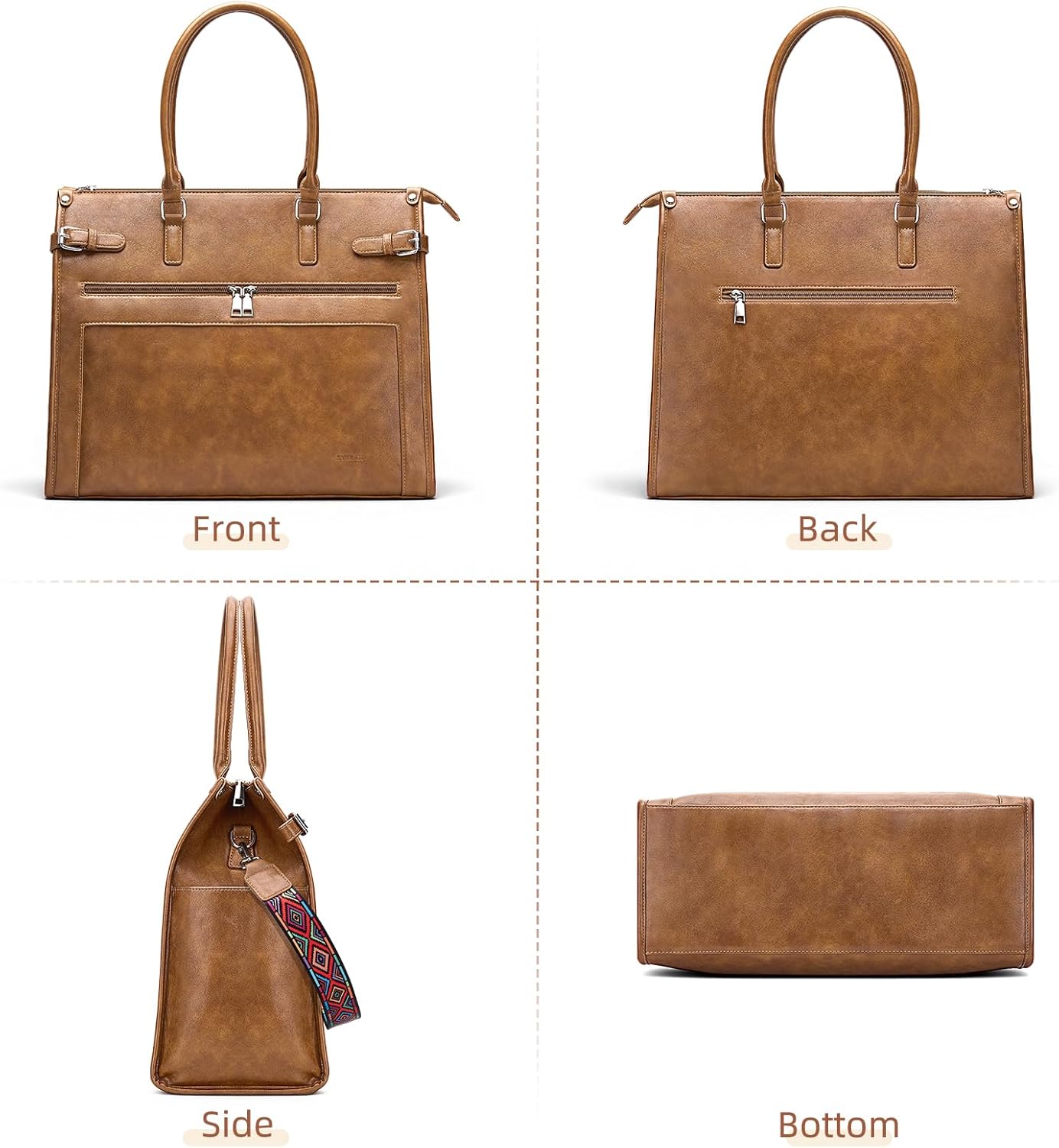 Laptop Tote Bag for Women Briefcase Laptop Purse, 15.6 inch Computer Work Bags with Satchel Purse