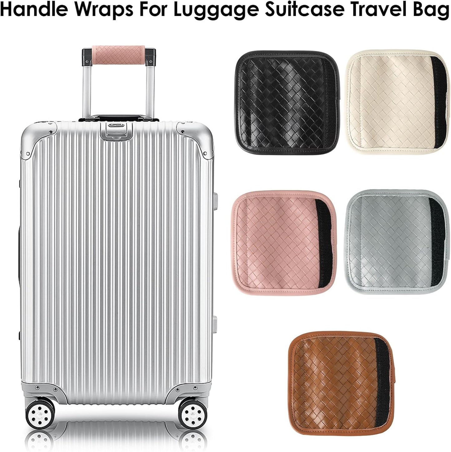 Luggage Handle Wraps -Suitcase Handle Wraps Travel Bag Handle Covers Suitcase Identifier Luggage Makers Covers(3Pcs-Pale Pink)