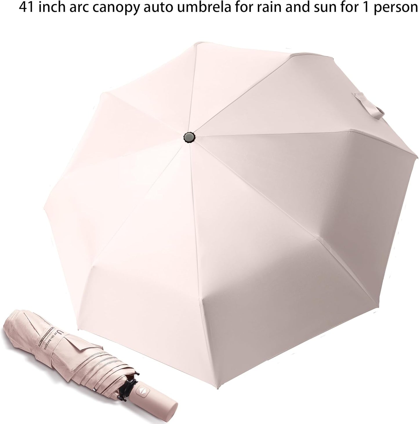 BAODINI Small UV Protection Travel Umbrella Compact for Rain and Sun UPF 50+ Windproof Portable 42