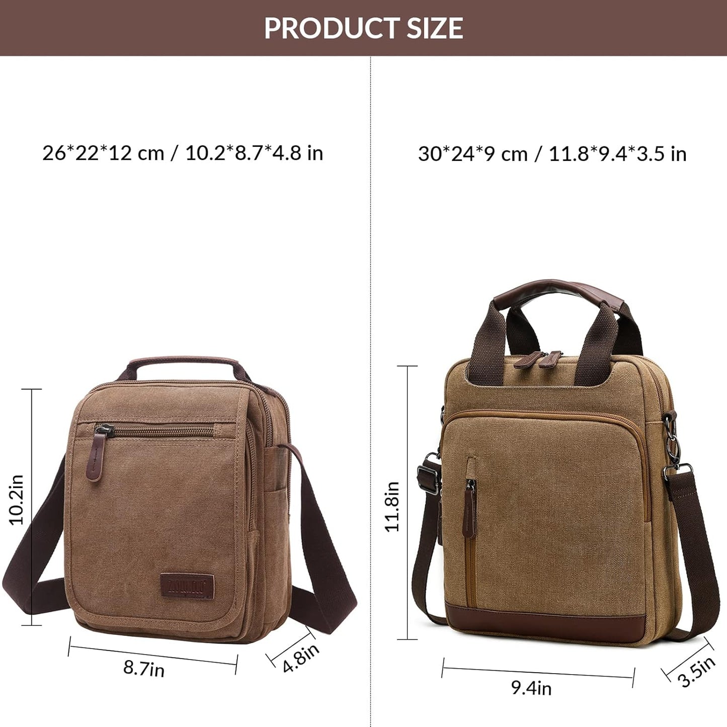 mygreen Small Canvas Crossbody Shoulder Bag Messenger Bag Work Bag