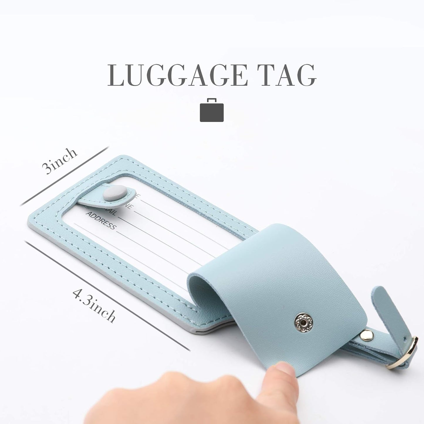 Jagucho Leather Luggage Tags for Men Women-Luggage Tags for Suitcases-Baggage Bag Tag Suitcase Labels ID Tags with Full Back Privacy Cover for Carnival Cruise Ships, Travel Tags