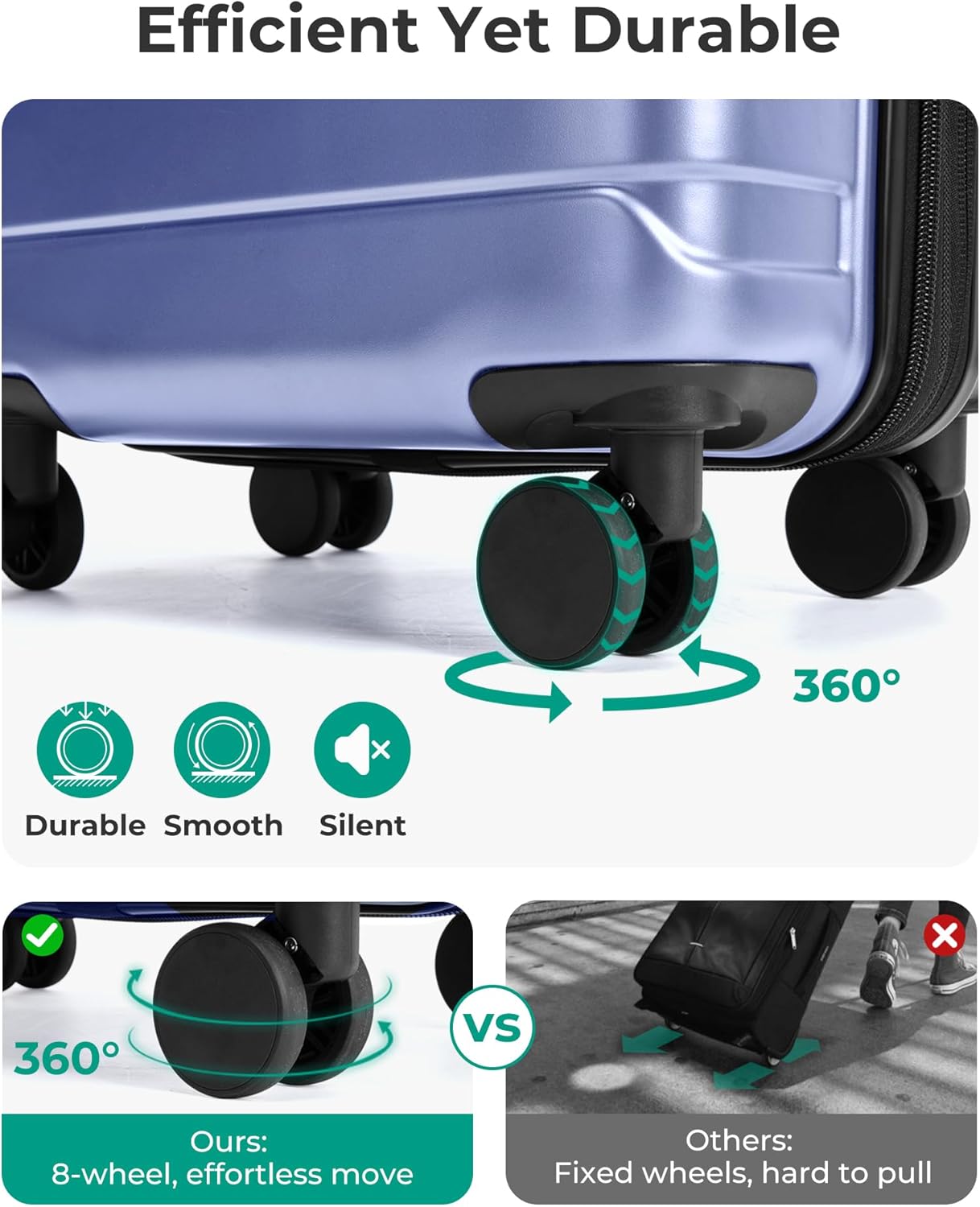 BAGSMART Carry On Luggage 22x14x9 Airline Approved with Spinner Wheels,Lightweight 20 Inch Luggage