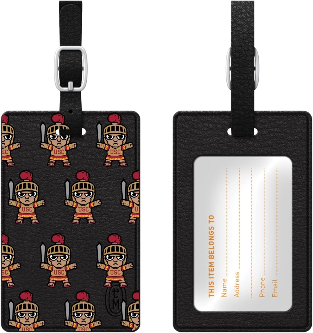 OTM Essentials University of Southern California Faux Leather Luggage Tag, Durable Travel Accessories with Adjustable Strap and ID Card, Tokyodachi Mascot A
