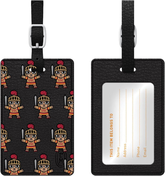 OTM Essentials University of Southern California Faux Leather Luggage Tag, Durable Travel Accessories with Adjustable Strap and ID Card, Tokyodachi Mascot A