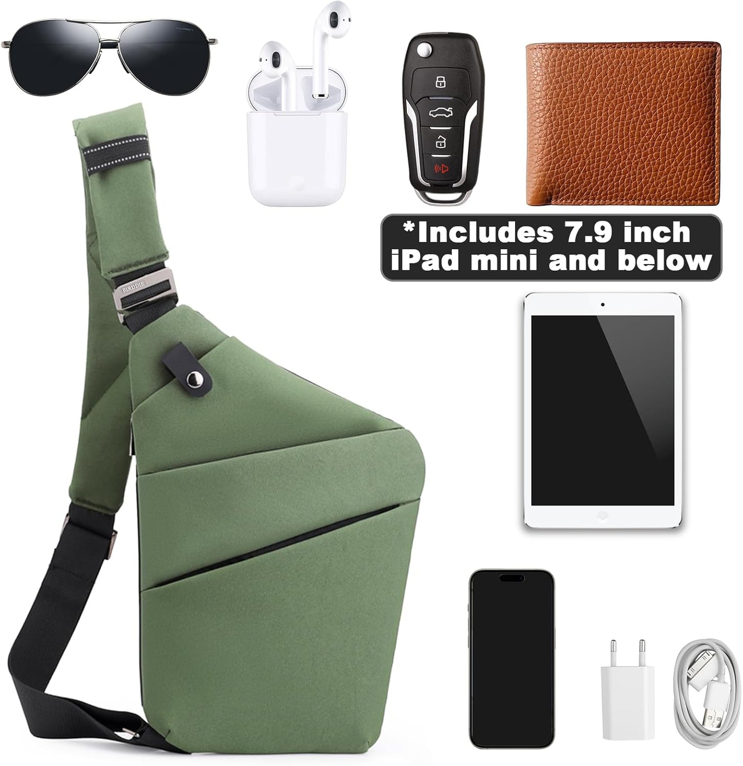 Anti Theft Travel Bag, One Shoulder Large Capacity Cross-body Bag Chest Fashion Lightweight Sling Bags for Travel Sports