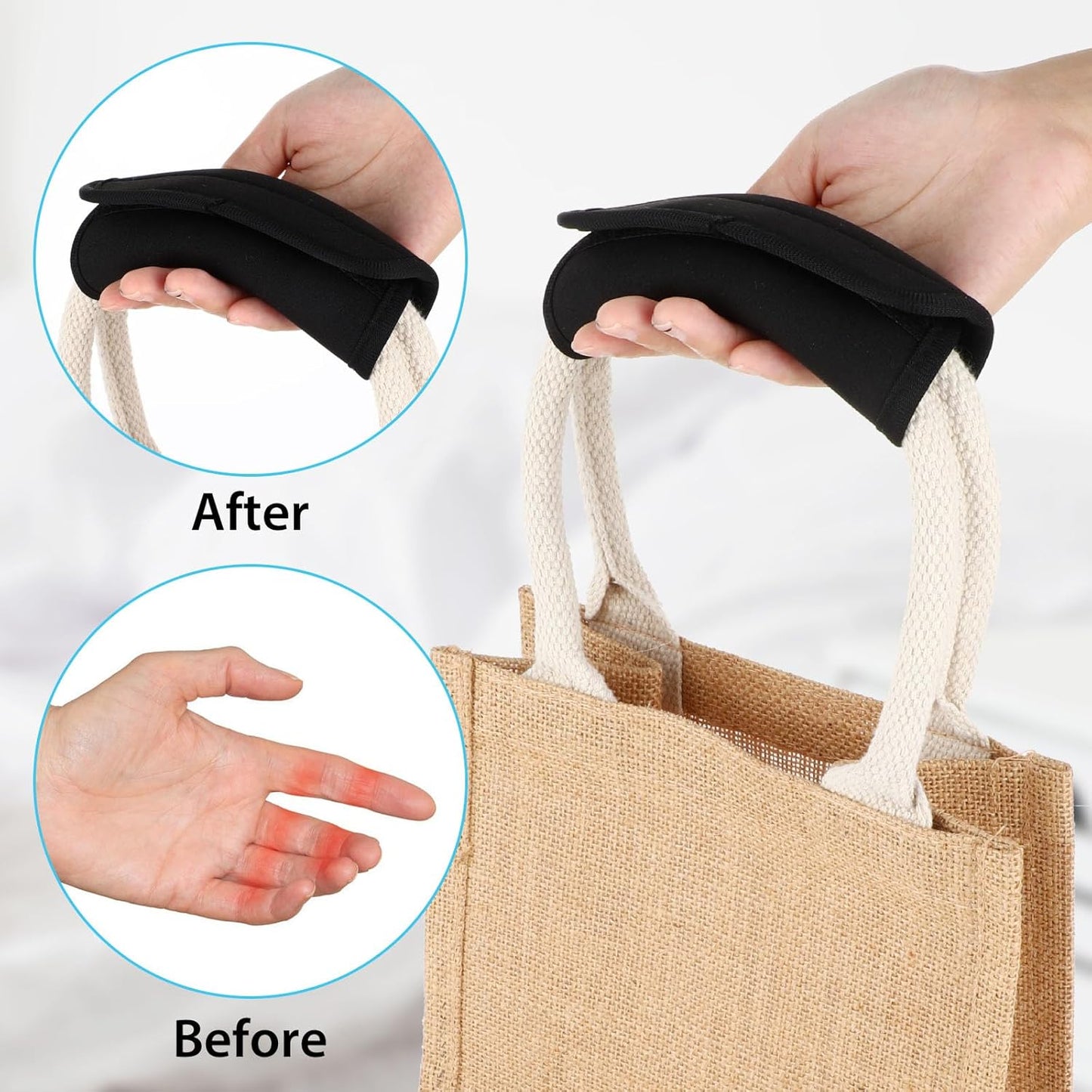2 Pack Luggage Handle Wraps for Suitcase, Bright Color Comfort Soft Handle Covers Suitcase Luggage Handle Wrap Luggage Tag Wraps Travel Accessories (Black)