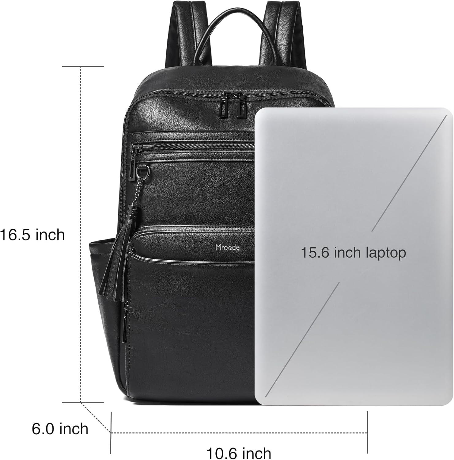 Laptop Backpack for Women,Leather Backpack with 15.6 inch Laptop Compartment,Large Capacity