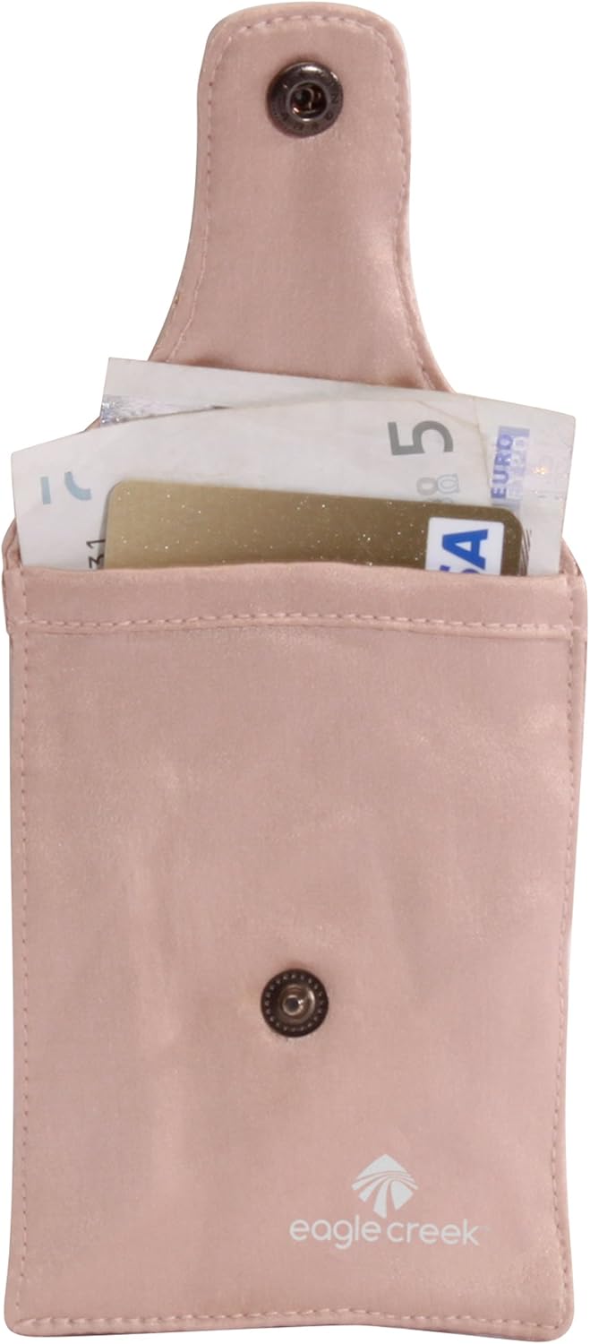 eagle creek Silk Undercover Bra Stash Travel Wallet to Keep Money and Credit Cards Secure - Breathable Silk with Moisture Resistant Lining, Rose