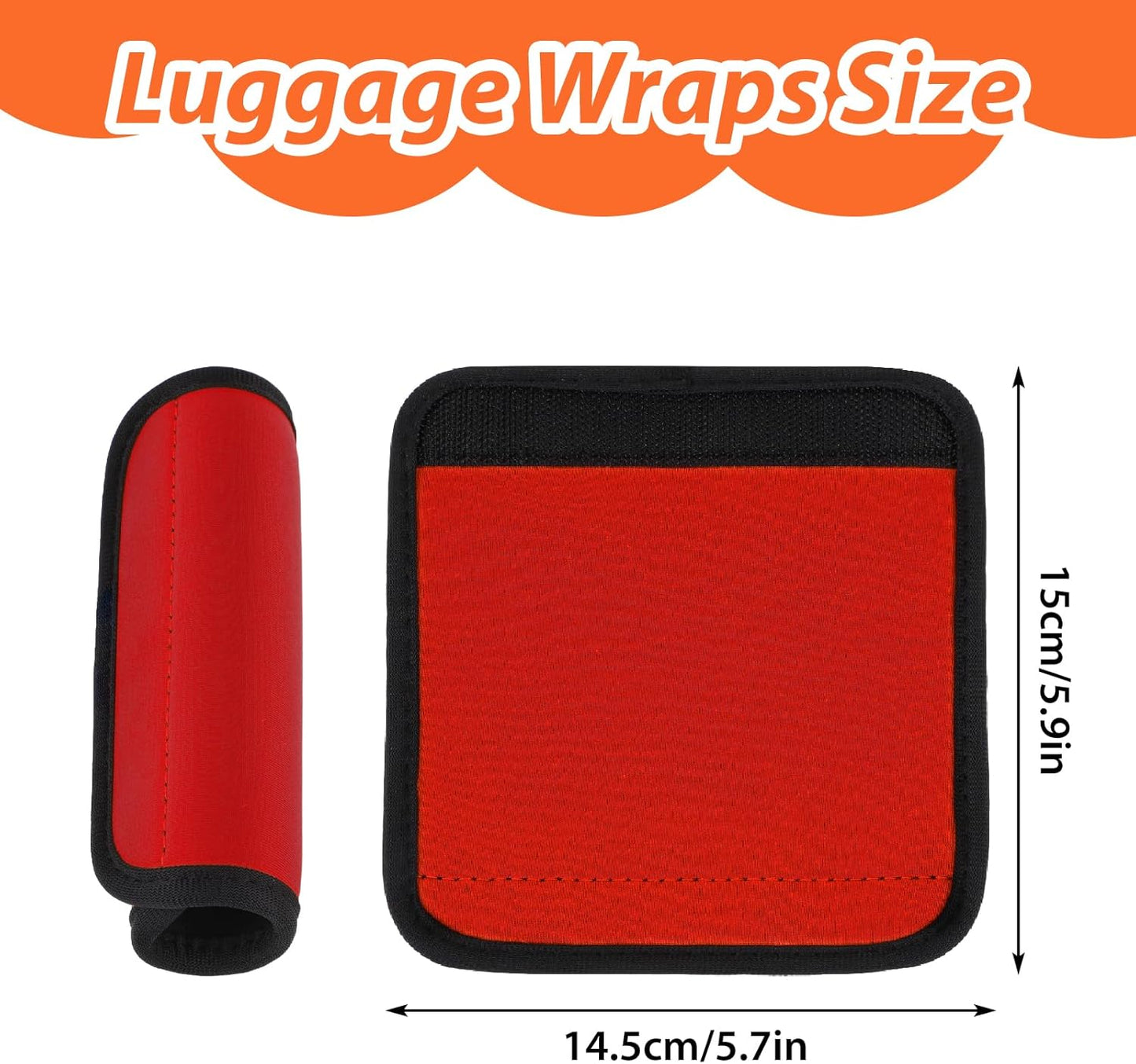 2Pack Luggage Handle Wrap for Suitcase Travel Essential Bright Red Color Soft Luggage Identifiers for Suitcases Neoprene Material Comfortable Suitcase Handle Wraps for Suitcase for Traveling